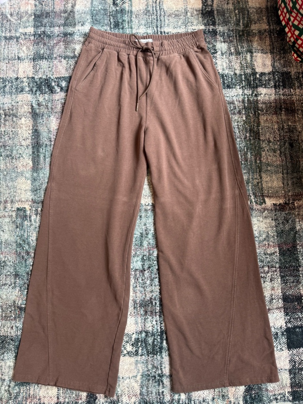 Abercrombie & Fitch Brown Wide-Leg Drawstring Pants-Medium